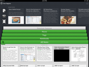 Evernote on iPad